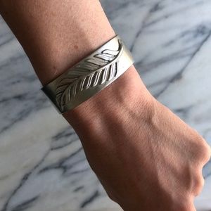 DANNIJO silver leaf cuff bracelet